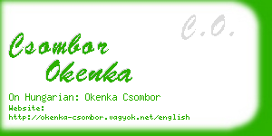 csombor okenka business card